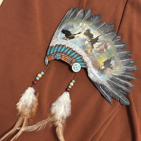 The Bradford Exchange Warrior Headdress With Bird Art Wall Decor:Soaring Spirits - Picture 2 of 5